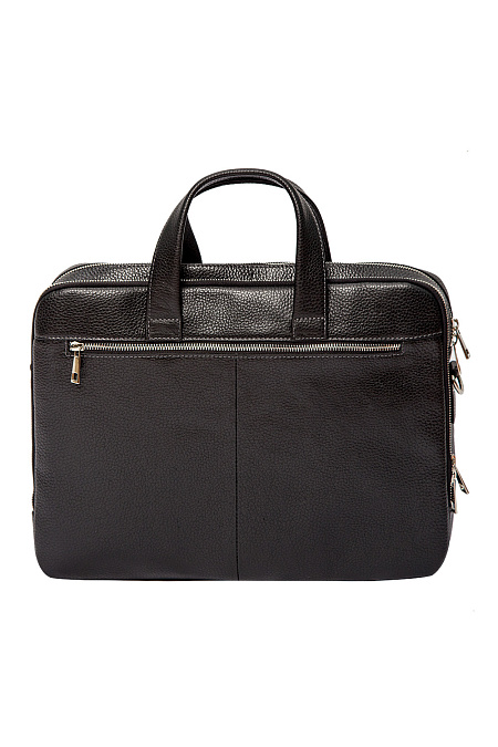 Кожаная сумка-портфель для мужчин бренда Meucci (Италия), арт. O-78137 R - фото. Цвет: Черный. Купить в интернет-магазине https://shop.meucci.ru
