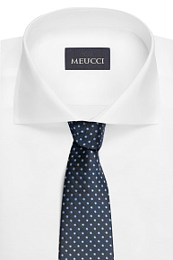 Темно-синий галстук с мелким цветным орнаментом (EKM212202-107)