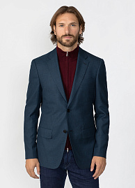 Пиджак из шерсти тёмно-синий с микродизайном (MI 1200181/8051)