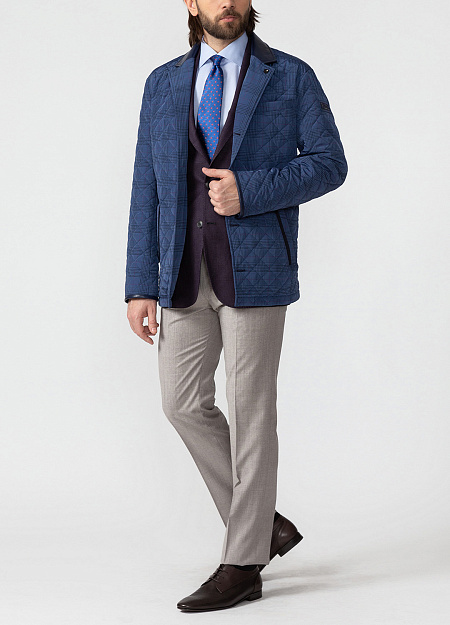 Стеганая куртка-пиджак для мужчин бренда Meucci (Италия), арт. 3990 - фото. Цвет: Синий. Купить в интернет-магазине https://shop.meucci.ru
