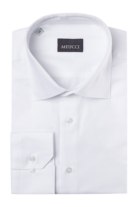 Модная мужская рубашка белая с микродизайном арт. SL 90202 R BAS 0191/141926 от Meucci (Италия) - фото. Цвет: Белый, микродизайн. Купить в интернет-магазине https://shop.meucci.ru

