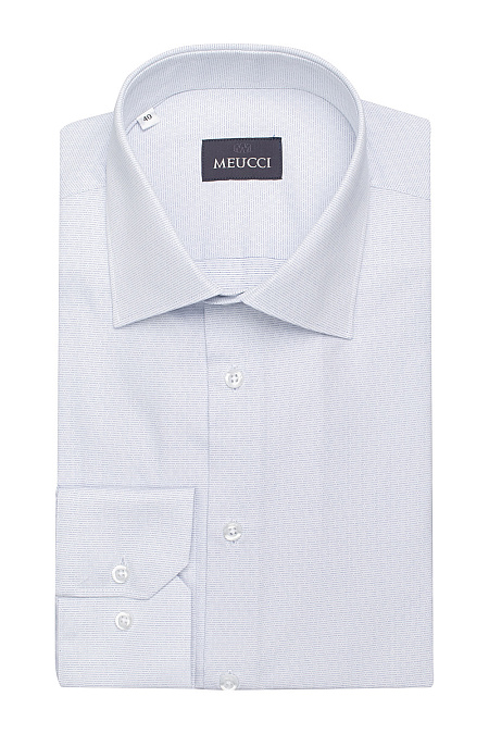 Рубашка белая с микропринтом  для мужчин бренда Meucci (Италия), арт. SL 902020 RL BAS 4191/182024 - фото. Цвет: Белый, микропринт. Купить в интернет-магазине https://shop.meucci.ru
