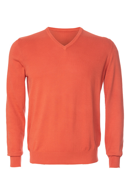 Хлопковый пуловер оранжевого цвета для мужчин бренда Meucci (Италия), арт. 55149/18190/378 - фото. Цвет: Оранжевый. Купить в интернет-магазине https://shop.meucci.ru

