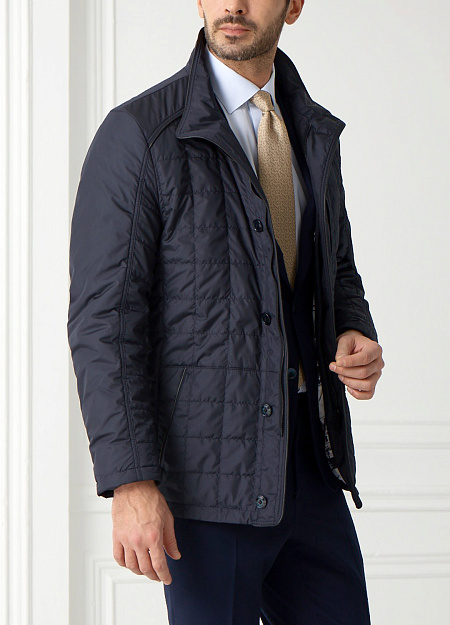 Утепленная стеганая куртка для мужчин бренда Meucci (Италия), арт. 13221 - фото. Цвет: Темно-синий. Купить в интернет-магазине https://shop.meucci.ru
