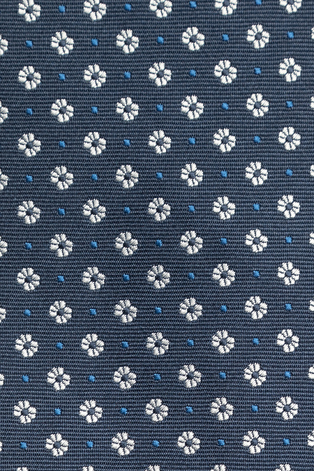 Галстук темно-синего цвета с орнаментом для мужчин бренда Meucci (Италия), арт. EKM212202-135 - фото. Цвет: Темно-синий, орнамент. Купить в интернет-магазине https://shop.meucci.ru
