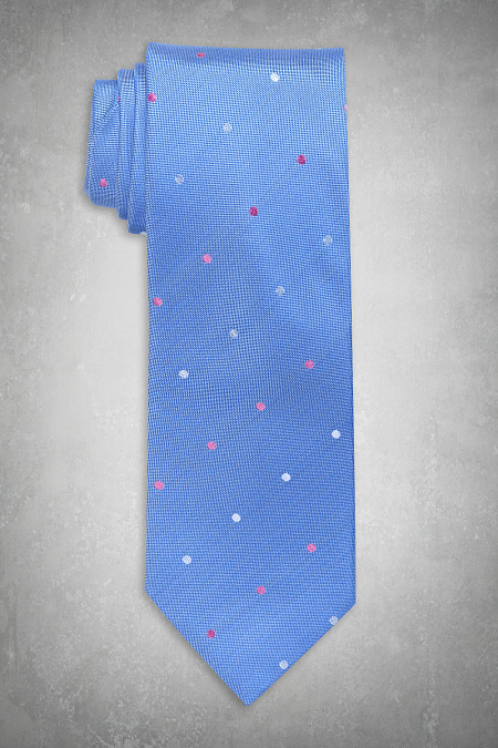 Голубой галстук с орнаментом для мужчин бренда Meucci (Италия), арт. 7041/2 8 см. - фото. Цвет: Голубой с орнаментом. Купить в интернет-магазине https://shop.meucci.ru
