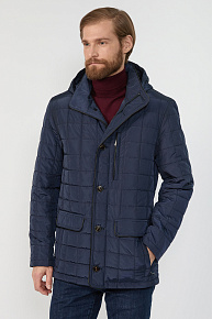 Утепленная куртка средней длины с капюшоном (2584)
