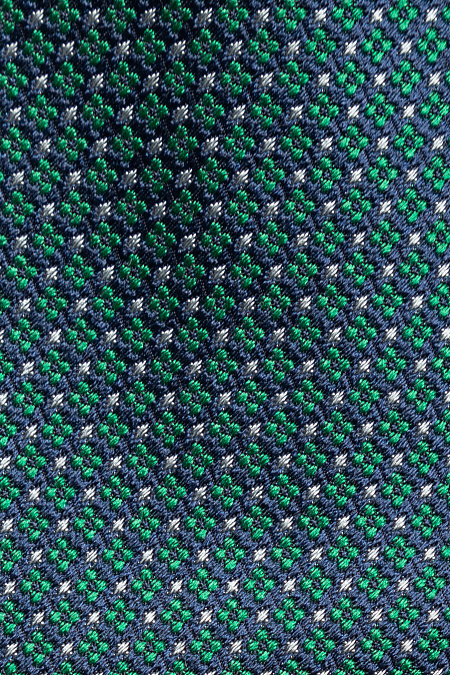 Шелковый галстук с мелким цветным орнаментом для мужчин бренда Meucci (Италия), арт. EKM212202-53 - фото. Цвет: Темно-синий, зеленый, серый. Купить в интернет-магазине https://shop.meucci.ru
