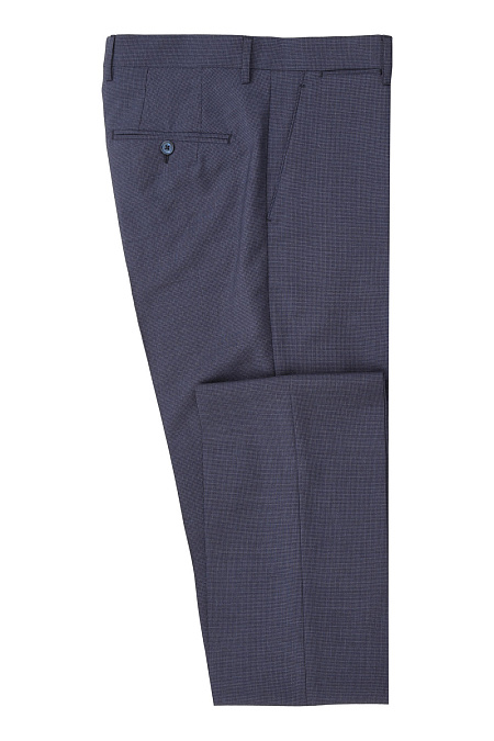 Мужские брендовые брюки арт. MI 30062/1187 Meucci (Италия) - фото. Цвет: Темно-синий, микродизайн. Купить в интернет-магазине https://shop.meucci.ru
