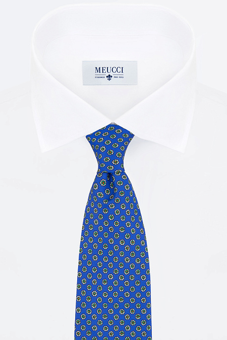 Шелковый галстук для мужчин бренда Meucci (Италия), арт. 7613/1 - фото. Цвет: Синий. Купить в интернет-магазине https://shop.meucci.ru
