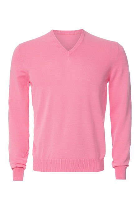 Хлопковый пуловер розового цвета для мужчин бренда Meucci (Италия), арт. 55149/21401/147 - фото. Цвет: Розовый. Купить в интернет-магазине https://shop.meucci.ru
