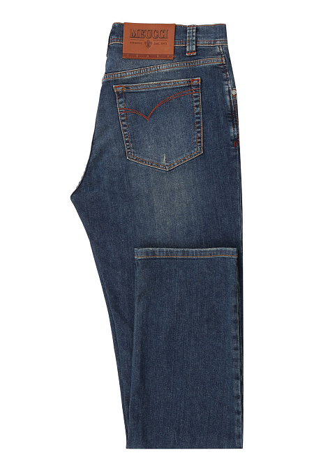 Мужские брендовые джинсы (slim fit) арт. ABMR65/8888_SL Meucci (Италия) - фото. Цвет: Темно-синий. Купить в интернет-магазине https://shop.meucci.ru
