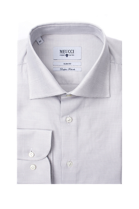 Модная мужская рубашка из хлопка серого цвета арт. SL 9202303 R 17162/151230 от Meucci (Италия) - фото. Цвет: Серый. Купить в интернет-магазине https://shop.meucci.ru

