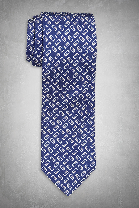 Синий галстук с орнаментом для мужчин бренда Meucci (Италия), арт. 89036/2 - фото. Цвет: Синий, орнамент. Купить в интернет-магазине https://shop.meucci.ru
