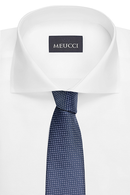 Темно-синий галстук с цветным орнаментом для мужчин бренда Meucci (Италия), арт. EKM212202-124 - фото. Цвет: Темно-синий, цветной орнамент. Купить в интернет-магазине https://shop.meucci.ru
