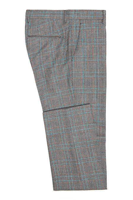 Мужские брендовые брюки серого цвета в клетку  арт. MR1857 PETROL Meucci (Италия) - фото. Цвет: Серый. Купить в интернет-магазине https://shop.meucci.ru
