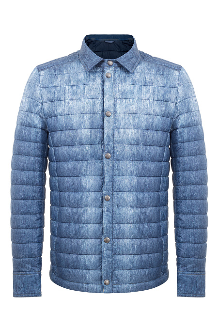 Стеганая короткая куртка для мужчин бренда Meucci (Италия), арт. 5660 - фото. Цвет: Синий/Голубой. Купить в интернет-магазине https://shop.meucci.ru
