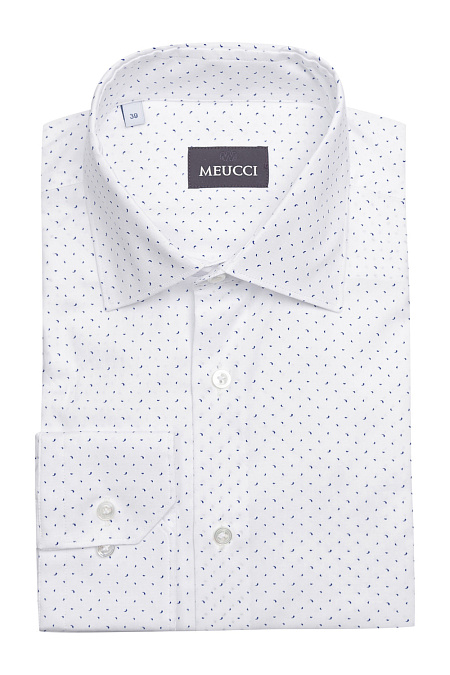 Модная мужская рубашка белого цвета с принтом арт. SL 90202 R PAT 0193/141735 от Meucci (Италия) - фото. Цвет: Белый с принтом. Купить в интернет-магазине https://shop.meucci.ru

