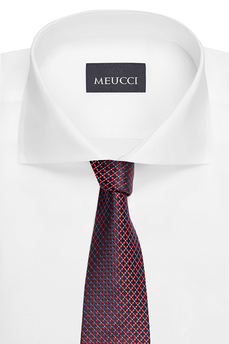 Темно-бордовый галстук из шелка с мелким цветным орнаментом для мужчин бренда Meucci (Италия), арт. EKM212202-61 - фото. Цвет: Темно-бордовый, цветной орнамент. Купить в интернет-магазине https://shop.meucci.ru
