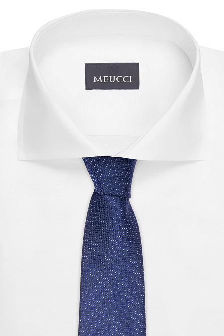 Синий галстук с микродизайном для мужчин бренда Meucci (Италия), арт. 03202006-32 - фото. Цвет: Синий. Купить в интернет-магазине https://shop.meucci.ru
