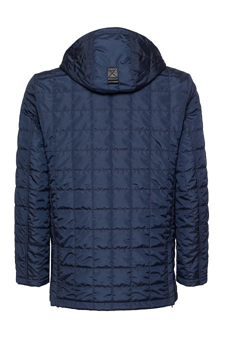 Утепленная куртка средней длины с капюшоном для мужчин бренда Meucci (Италия), арт. 2584 - фото. Цвет: Синий. Купить в интернет-магазине https://shop.meucci.ru
