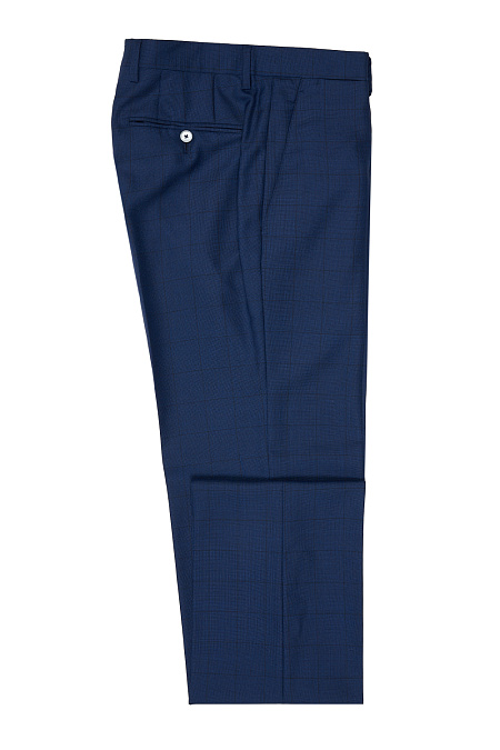 Мужские брендовые брюки арт. MI 30053/1118 Meucci (Италия) - фото. Цвет: Синий в клетку. Купить в интернет-магазине https://shop.meucci.ru
