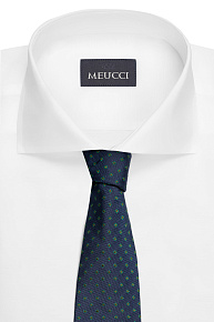 Темно-синий галстук из шелка с цветным орнаментом (EKM212202-54)