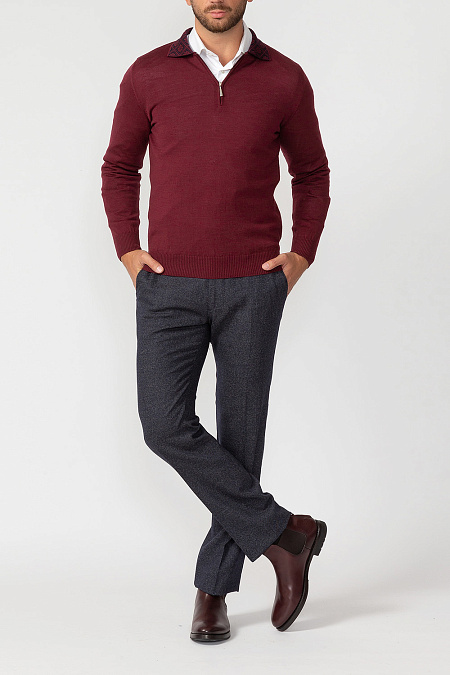 Джемпер бордового цвета для мужчин бренда Meucci (Италия), арт. 1234/03137/15 - фото. Цвет: Бордовый. Купить в интернет-магазине https://shop.meucci.ru
