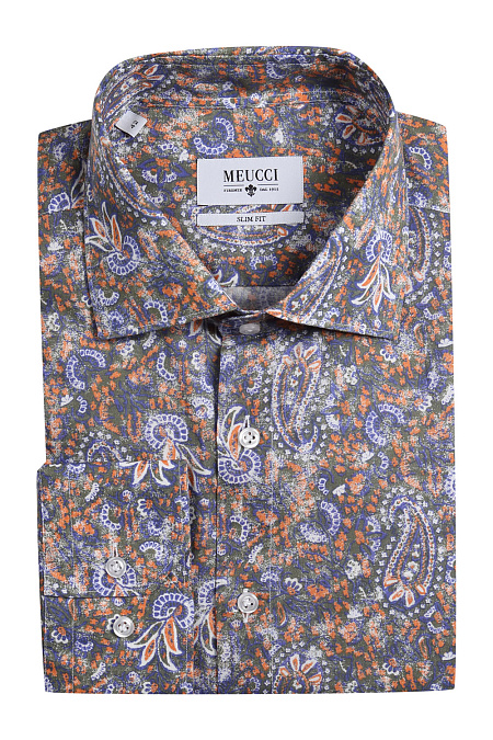 Модная мужская сорочка арт. SL 90102R 39152/141056 от Meucci (Италия) - фото. Цвет: Цветной принт. Купить в интернет-магазине https://shop.meucci.ru

