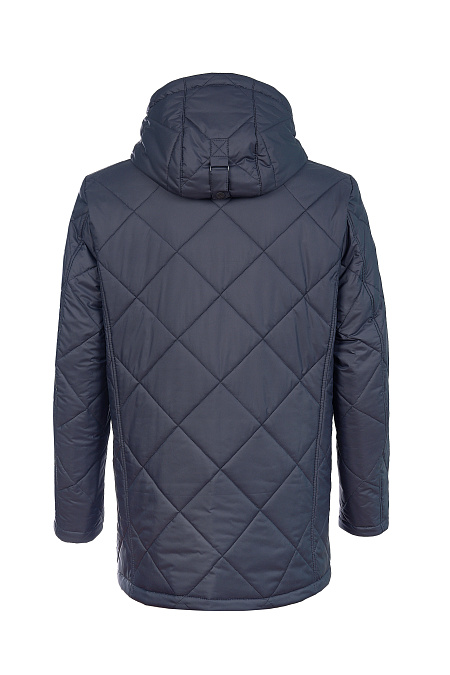 Утепленная стеганая куртка с капюшоном для мужчин бренда Meucci (Италия), арт. 9005 - фото. Цвет: Темно-синий. Купить в интернет-магазине https://shop.meucci.ru
