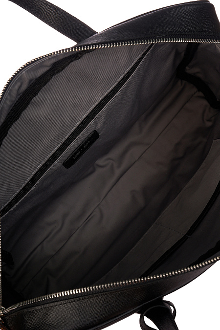 Кожаная сумка-портфель черного цвета  для мужчин бренда Meucci (Италия), арт. О-78183 Black - фото. Цвет: Черный. Купить в интернет-магазине https://shop.meucci.ru
