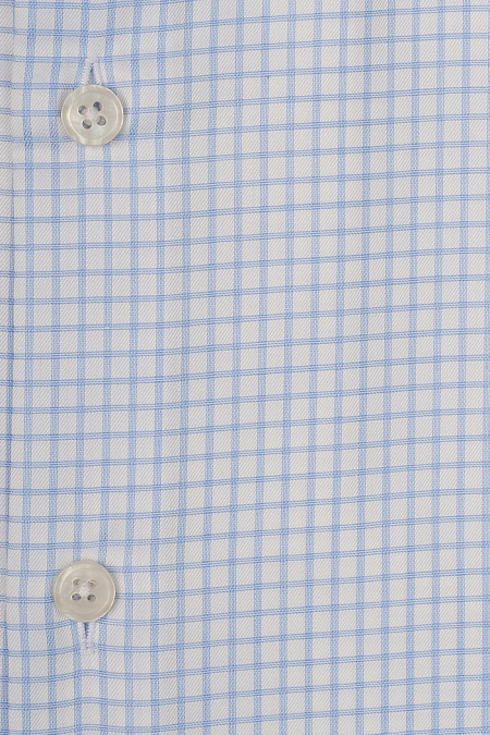 Модная мужская рубашка белая в клетку с эффектом non iron  арт. SL 9020 RL 0291 NON/231121 от Meucci (Италия) - фото. Цвет: Белый.
