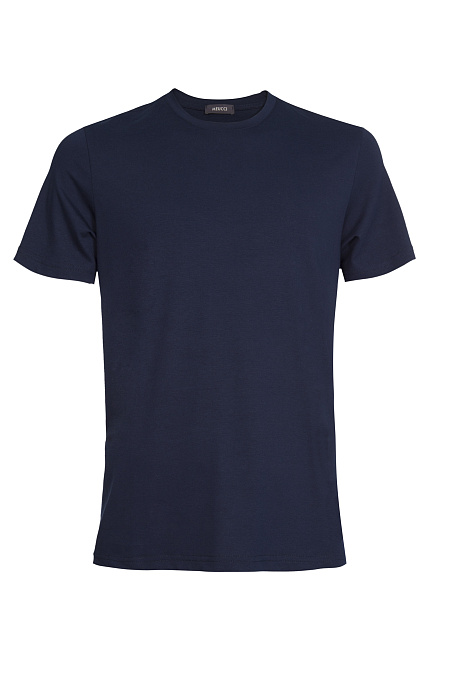 Базовая футболка темно-синего цвета для мужчин бренда Meucci (Италия), арт. TSH-1023-2 - фото. Цвет: Темно-синий. Купить в интернет-магазине https://shop.meucci.ru
