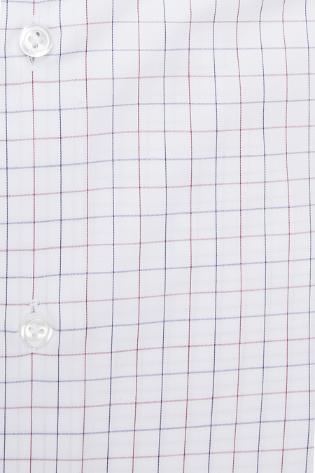 Модная мужская рубашка хлопковая белая в клетку  арт. SL 902022 RL 91AG/302205 от Meucci (Италия) - фото. Цвет: Белый в клетку.
