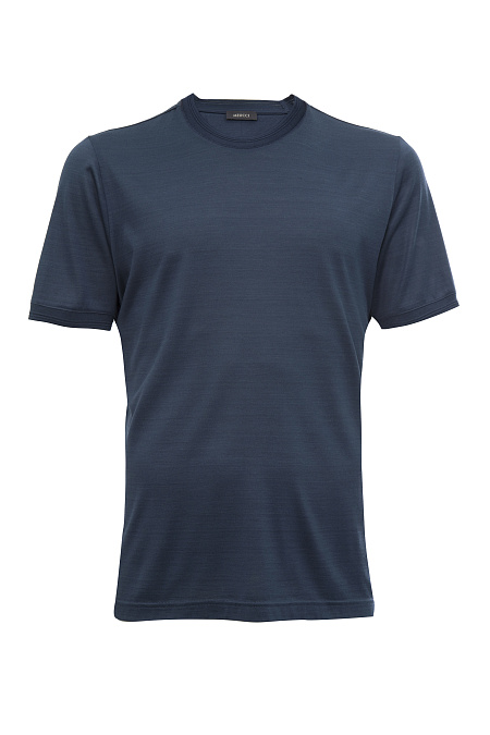 Шелковая футболка синего цвета для мужчин бренда Meucci (Италия), арт. 22FRTL4742 Lt.BLUE - фото. Цвет: Синий. Купить в интернет-магазине https://shop.meucci.ru
