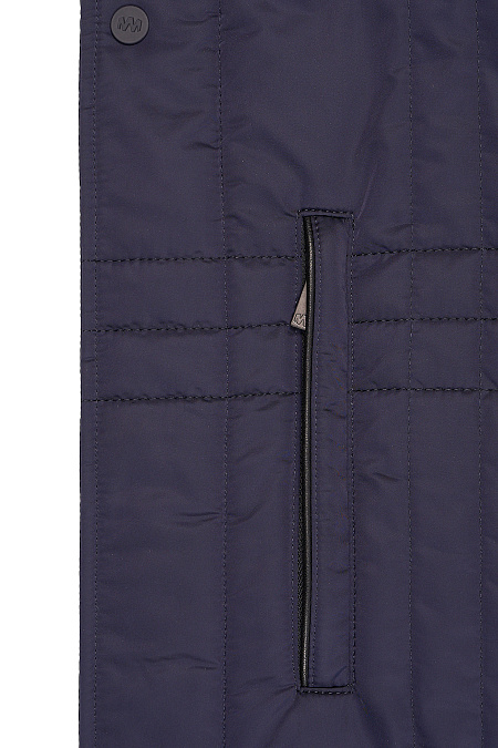 Утепленная стеганая куртка-пальто  для мужчин бренда Meucci (Италия), арт. 3950 - фото. Цвет: Темно-синий. Купить в интернет-магазине https://shop.meucci.ru
