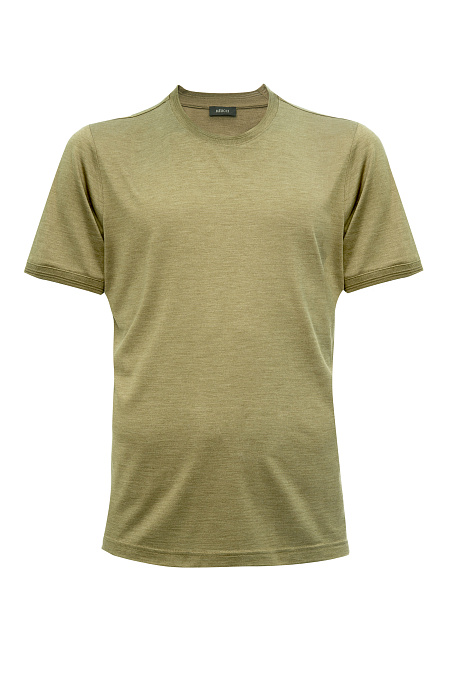 Шелковая футболка золотистого цвета для мужчин бренда Meucci (Италия), арт. 22FRTL4742 GOLD - фото. Цвет: Золотистый. Купить в интернет-магазине https://shop.meucci.ru
