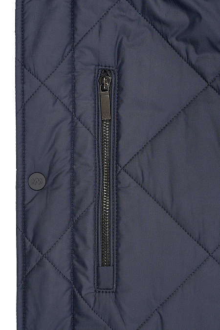Утепленная стеганая куртка с капюшоном для мужчин бренда Meucci (Италия), арт. 9005 - фото. Цвет: Темно-синий. Купить в интернет-магазине https://shop.meucci.ru
