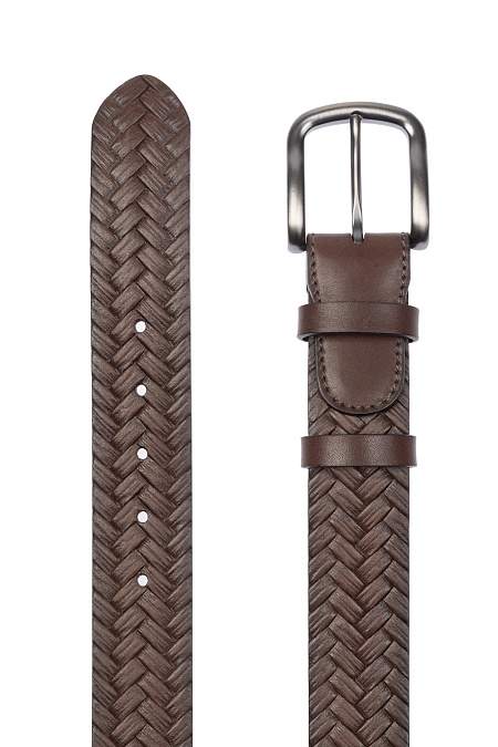 Кожаный тисненый ремень коричневый для мужчин бренда Meucci (Италия), арт. 201067309-200 - фото. Цвет: Коричневый. Купить в интернет-магазине https://shop.meucci.ru
