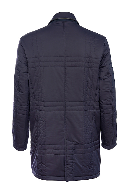 Утепленная стеганая куртка-пальто  для мужчин бренда Meucci (Италия), арт. 3950 - фото. Цвет: Темно-синий. Купить в интернет-магазине https://shop.meucci.ru
