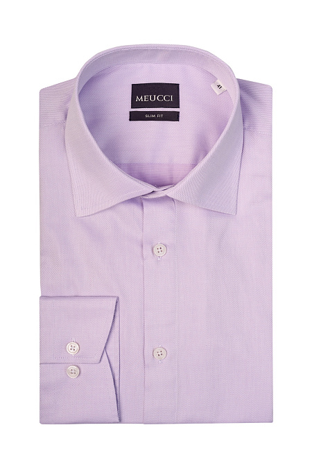 Модная мужская рубашка светло-сиреневого цвета с микродизайном арт. SL 9020 R 0791 BAS/231133 от Meucci (Италия) - фото. Цвет: Светло-сиреневый, микродизайн.
