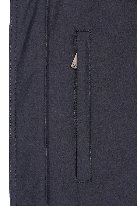 Пуховик средней длины с капюшоном для мужчин бренда Meucci (Италия), арт. 3940 - фото. Цвет: Темно-синий. Купить в интернет-магазине https://shop.meucci.ru

