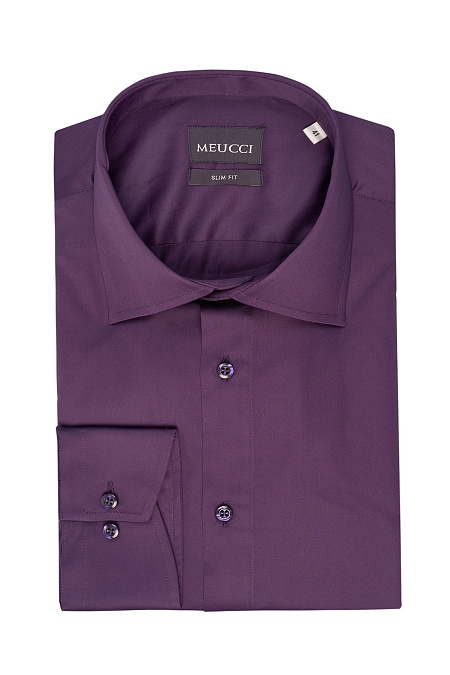 Модная мужская рубашка фиолетовая с пурпурным оттенком  арт. SL 9020 R 0791 BAS/231128 от Meucci (Италия) - фото. Цвет: Фиолетовый с пурпурным оттенком.
