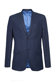 Пиджак из смеси шерсти, шелка и льна темно-синего цвета (MI 1200181DR/11646)