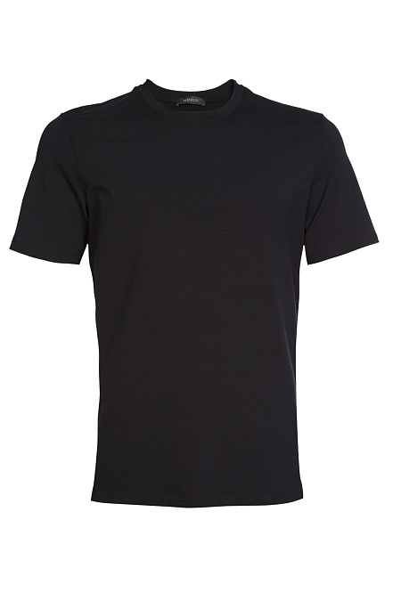 Базовая футболка черного цвета для мужчин бренда Meucci (Италия), арт. TSH-1023-3 - фото. Цвет: Черный. Купить в интернет-магазине https://shop.meucci.ru
