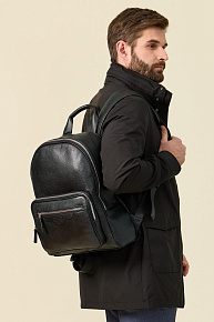 Рюкзак из зернистой кожи черного цвета  (О-78186 Black)