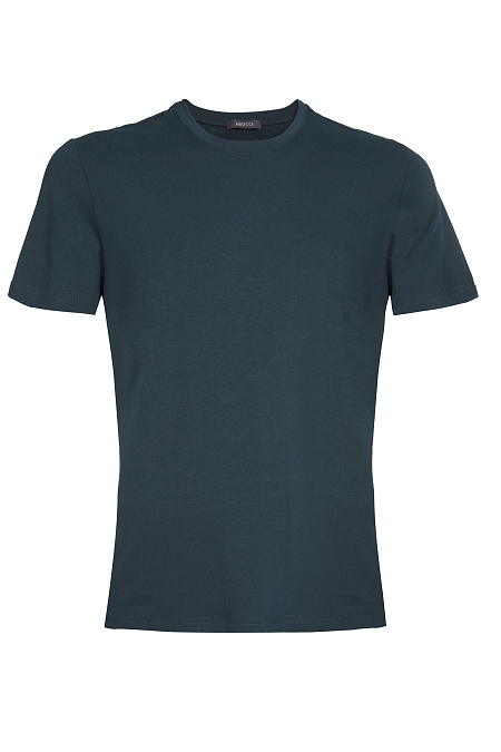 Базовая футболка синего цвета  для мужчин бренда Meucci (Италия), арт. TSH-1023-6 - фото. Цвет: Синий. Купить в интернет-магазине https://shop.meucci.ru
