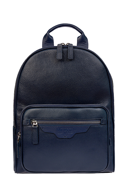 Рюкзак из зернистой кожи темно-синего цвета  для мужчин бренда Meucci (Италия), арт. О-78186 Blue - фото. Цвет: Темно-синий. Купить в интернет-магазине https://shop.meucci.ru
