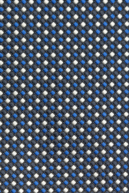 Темно-синий галстук с мелким цветным орнаментом для мужчин бренда Meucci (Италия), арт. EKM212202-133 - фото. Цвет: Темно-синий, цветной орнамент. Купить в интернет-магазине https://shop.meucci.ru
