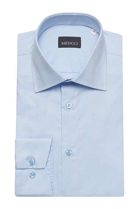 Модная мужская рубашка голубого цвета с длинным рукавом арт. SL 9020 RL BAS 0291/182059 от Meucci (Италия) - фото. Цвет: Голубой. Купить в интернет-магазине https://shop.meucci.ru

